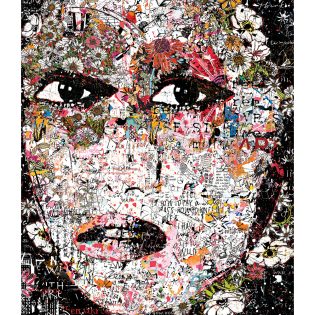 Contemporary Woman with Flowers, 62" x 50", original
