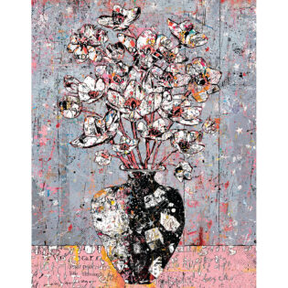 Contemporary Bouquet in Vase, 64" x 50", Original