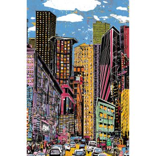 Big City with Blue Sky, 64" x 42", Original