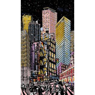Big City at Night, 64" x 36",