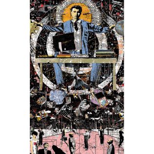 The Challenge of Creation, Print on aluminum, gloss varnish in black wood floater frame