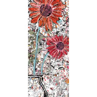 Two Flowers, Print w gloss varnish in black wood floater frame